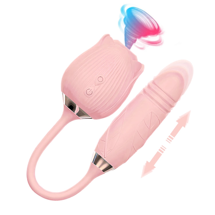 10 Function Rose Vibrator with Thrusting Bullet
