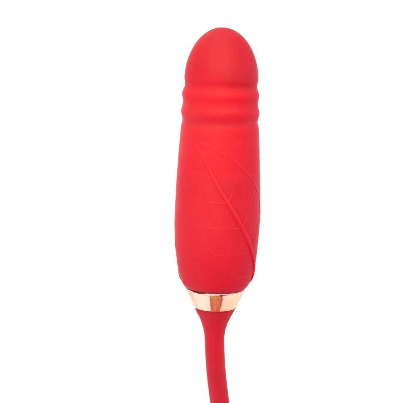 10 Function Rose Vibrator with Thrusting Bullet