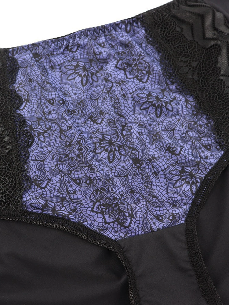 3-Pack Plus Size Breathable Lace Floral Cotton Panties