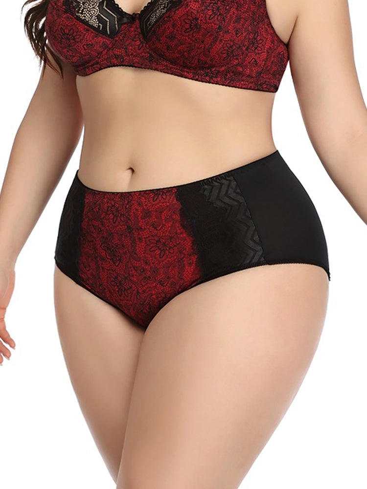 3-Pack Plus Size Breathable Lace Floral Cotton Panties