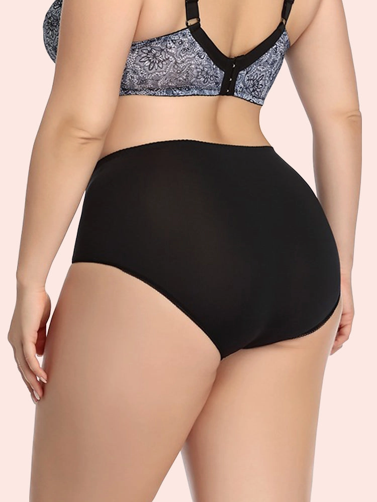 3-Pack Plus Size Breathable Lace Floral Cotton Panties
