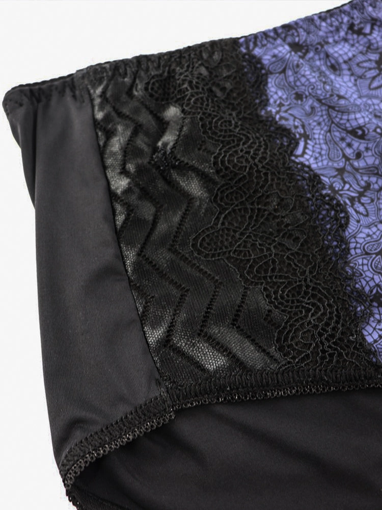 3-Pack Plus Size Breathable Lace Floral Cotton Panties