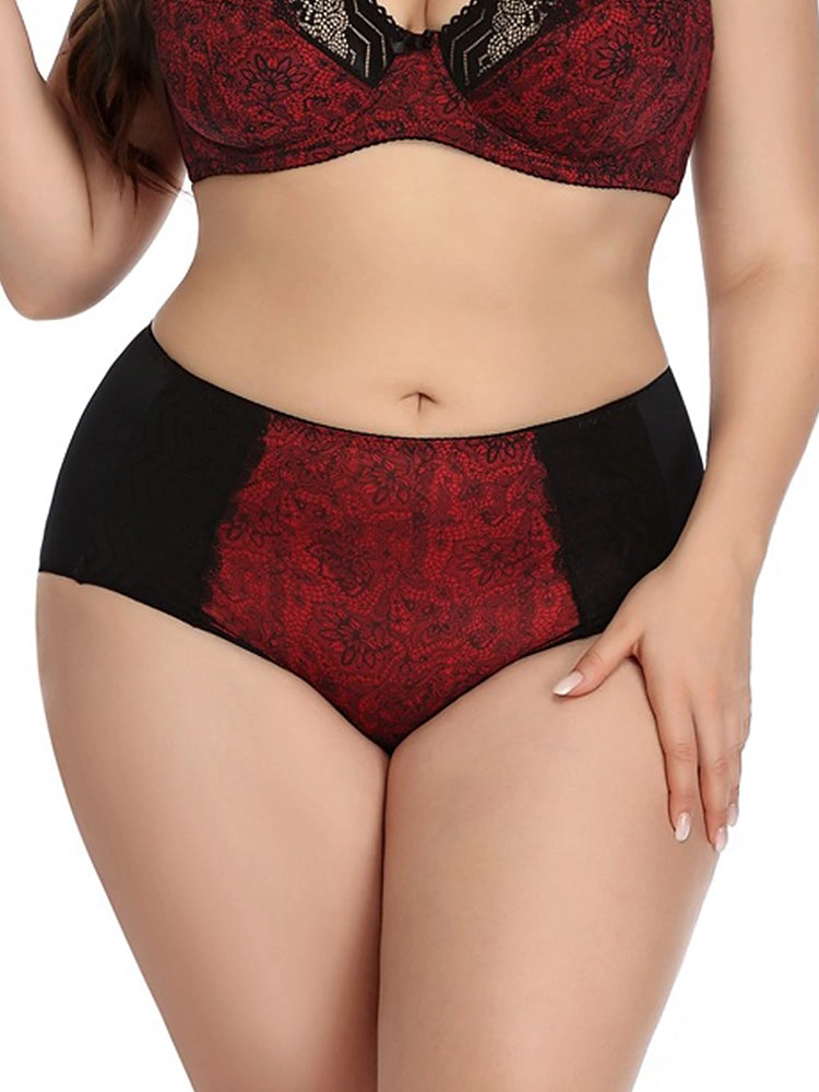 3-Pack Plus Size Breathable Lace Floral Cotton Panties
