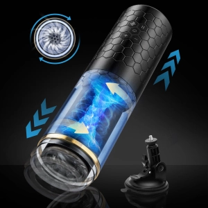 6 Thrusting Spinning * 3 speed adjustment Masturbation Cup with Suction Cup