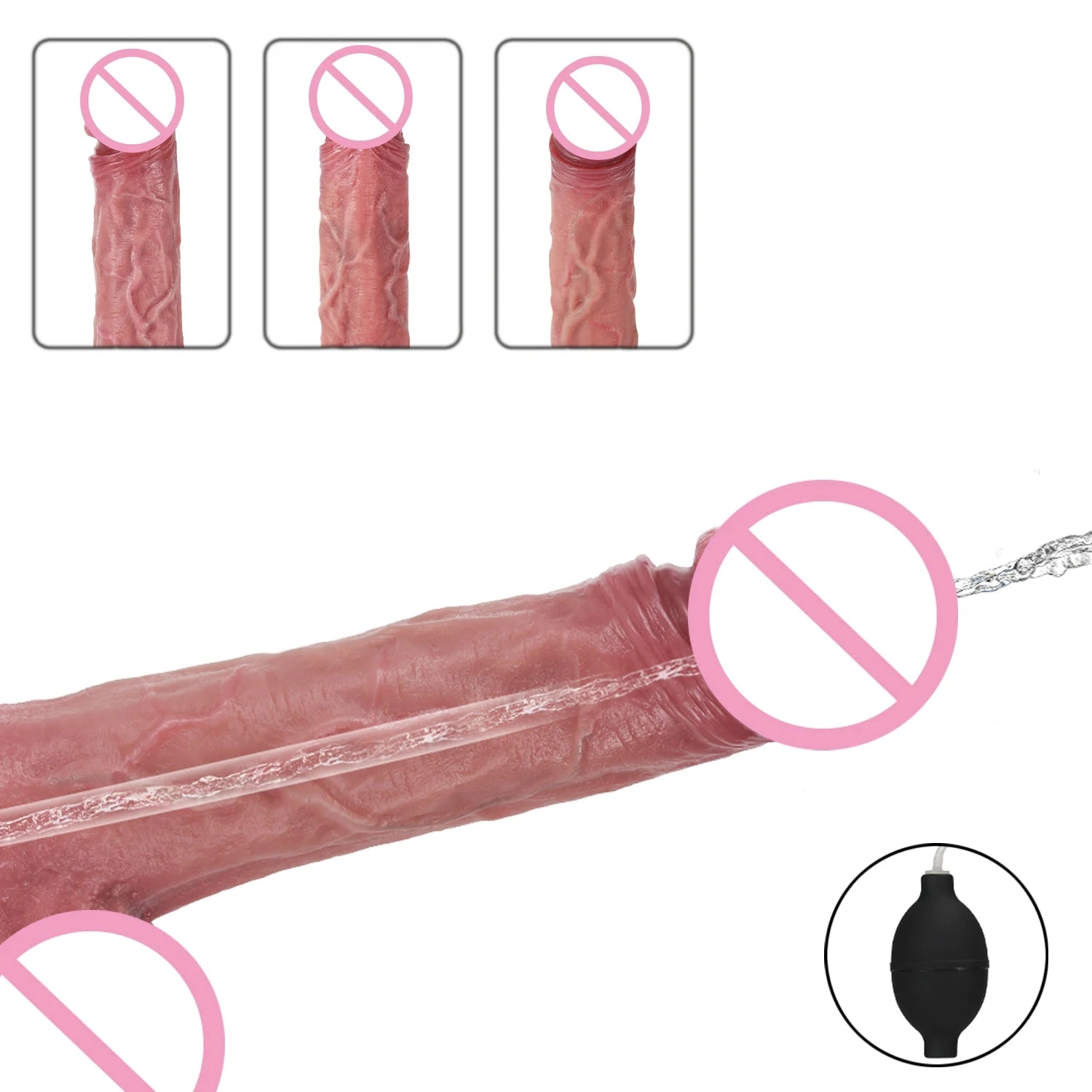 8.46 Inch Realistic Squirting Dildo with Suction Cup