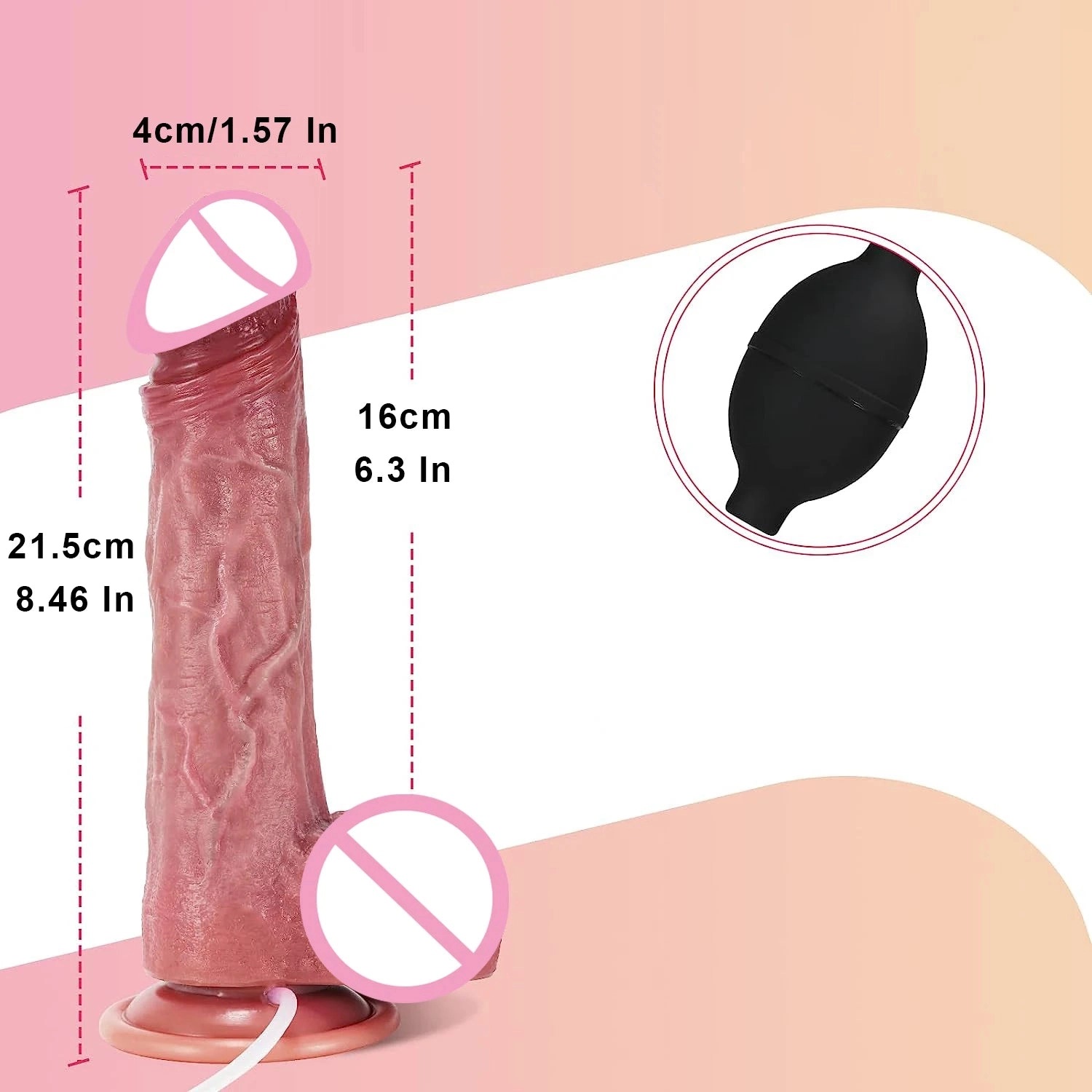 8.46 Inch Realistic Squirting Dildo with Suction Cup
