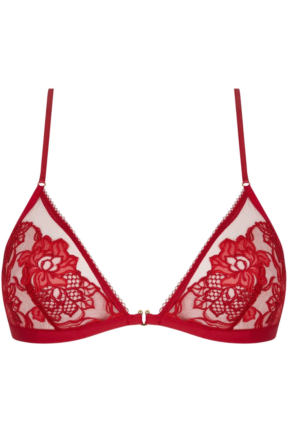 Adorable En Sexy Red Front Fastening Triangle Bra