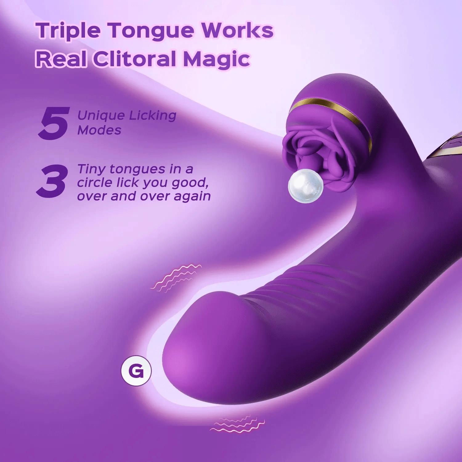 Aina - Tongue Licking Clitoral & G-spot Stimulator Thrusting Rabbit Vibrator