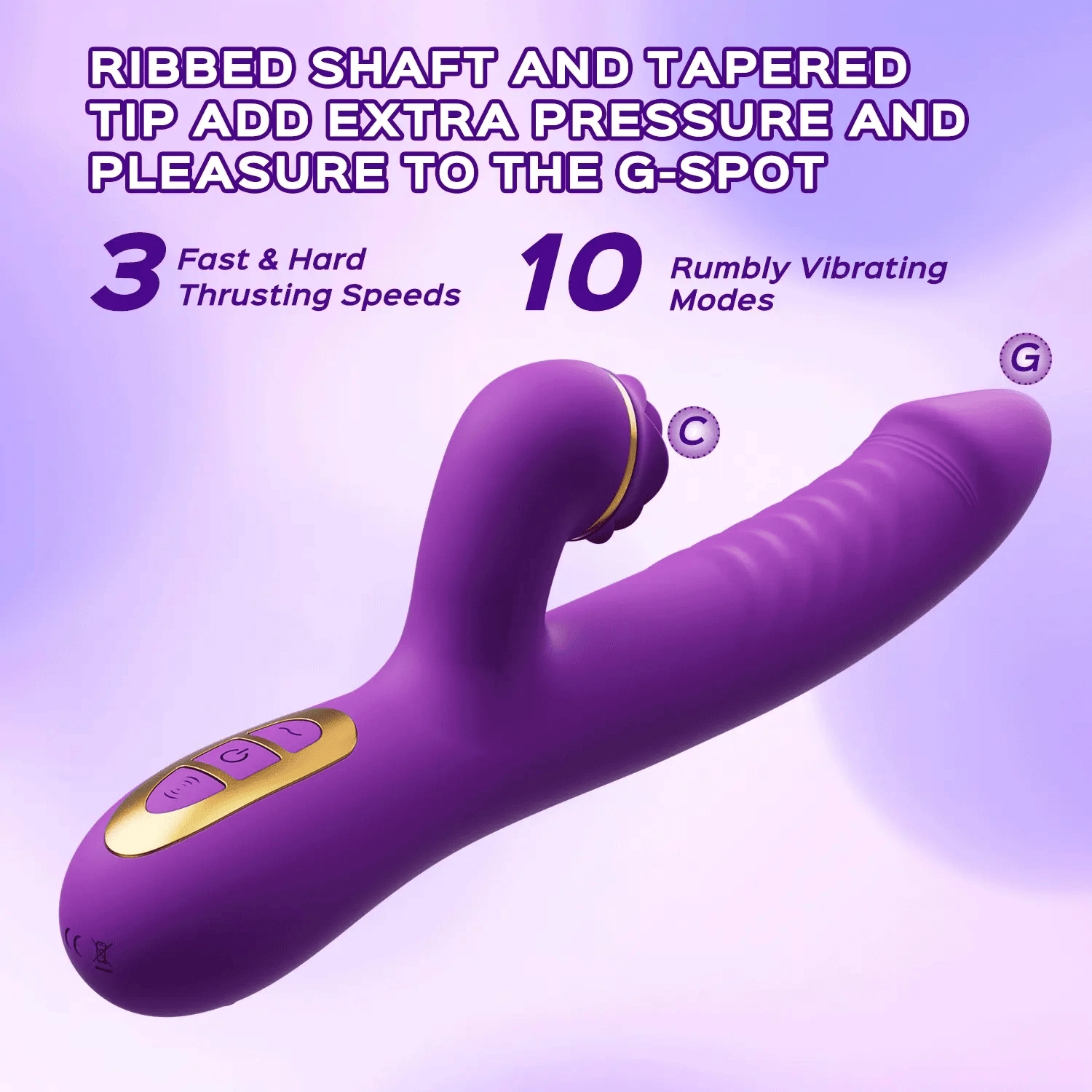 Aina - Tongue Licking Clitoral & G-spot Stimulator Thrusting Rabbit Vibrator