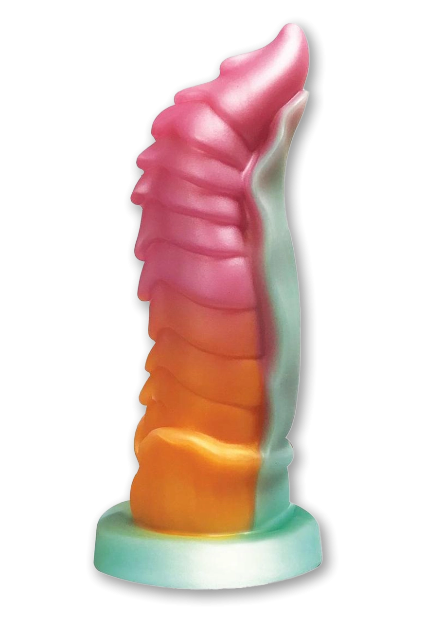 Alien Nation Neptune Silicone Dildo - Orange/Magenta