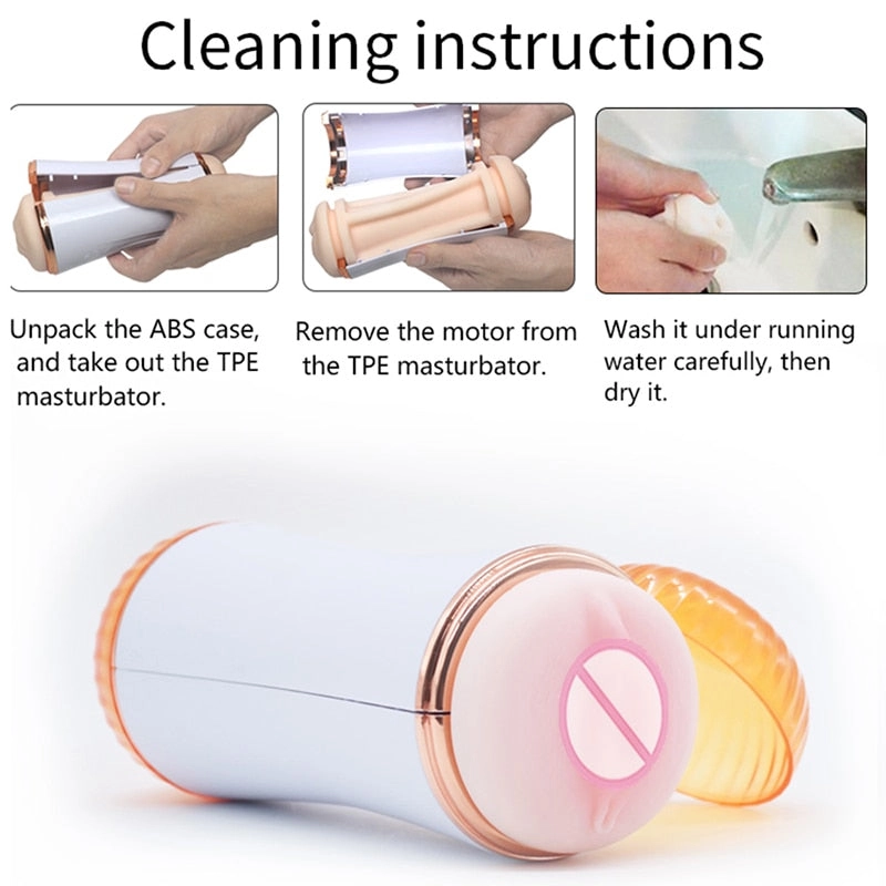 Automatic Male Masturbator Realistic Blowjob Vagina Anal Pocket Pussy Heating Sucker Masturbation Cup