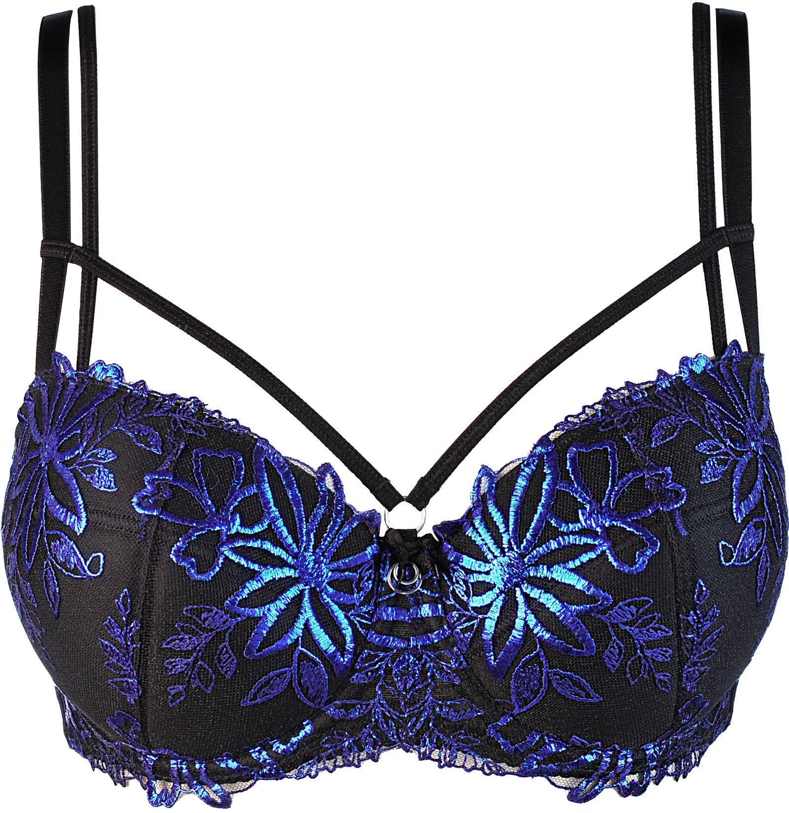 Axami 10231 Padded Balconette Bra Blue Shimmer Brilliance