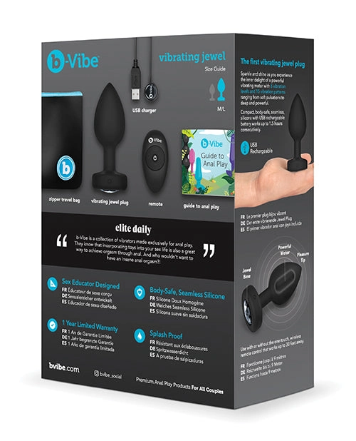 B-vibe Remote Control Vibrating Jeweled Butt Plugs