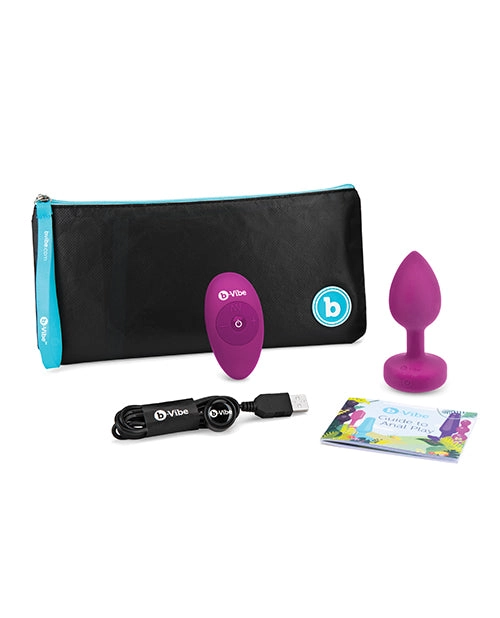 B-vibe Remote Control Vibrating Jeweled Butt Plugs