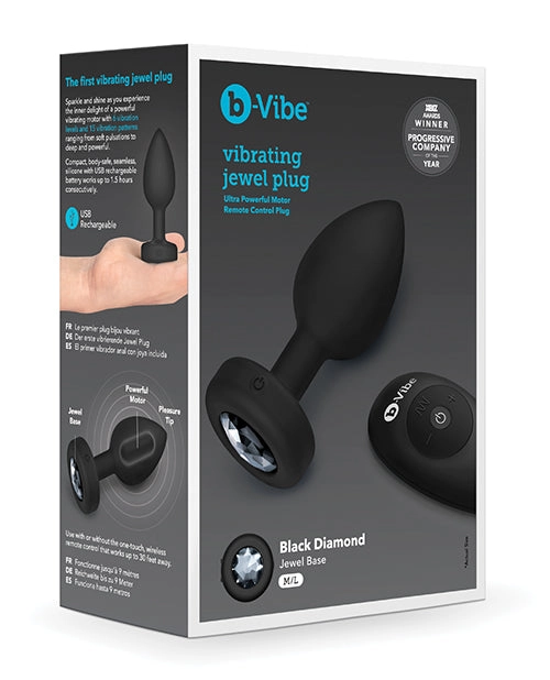 B-vibe Remote Control Vibrating Jeweled Butt Plugs