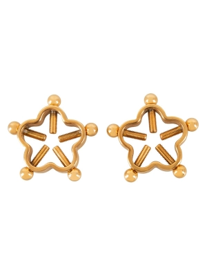 Bad Kitty Gold Flower Stainless Steel Nipple Clamps