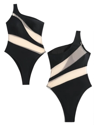 Black One Piece Swimsuit Sexy Summer Beach Wear