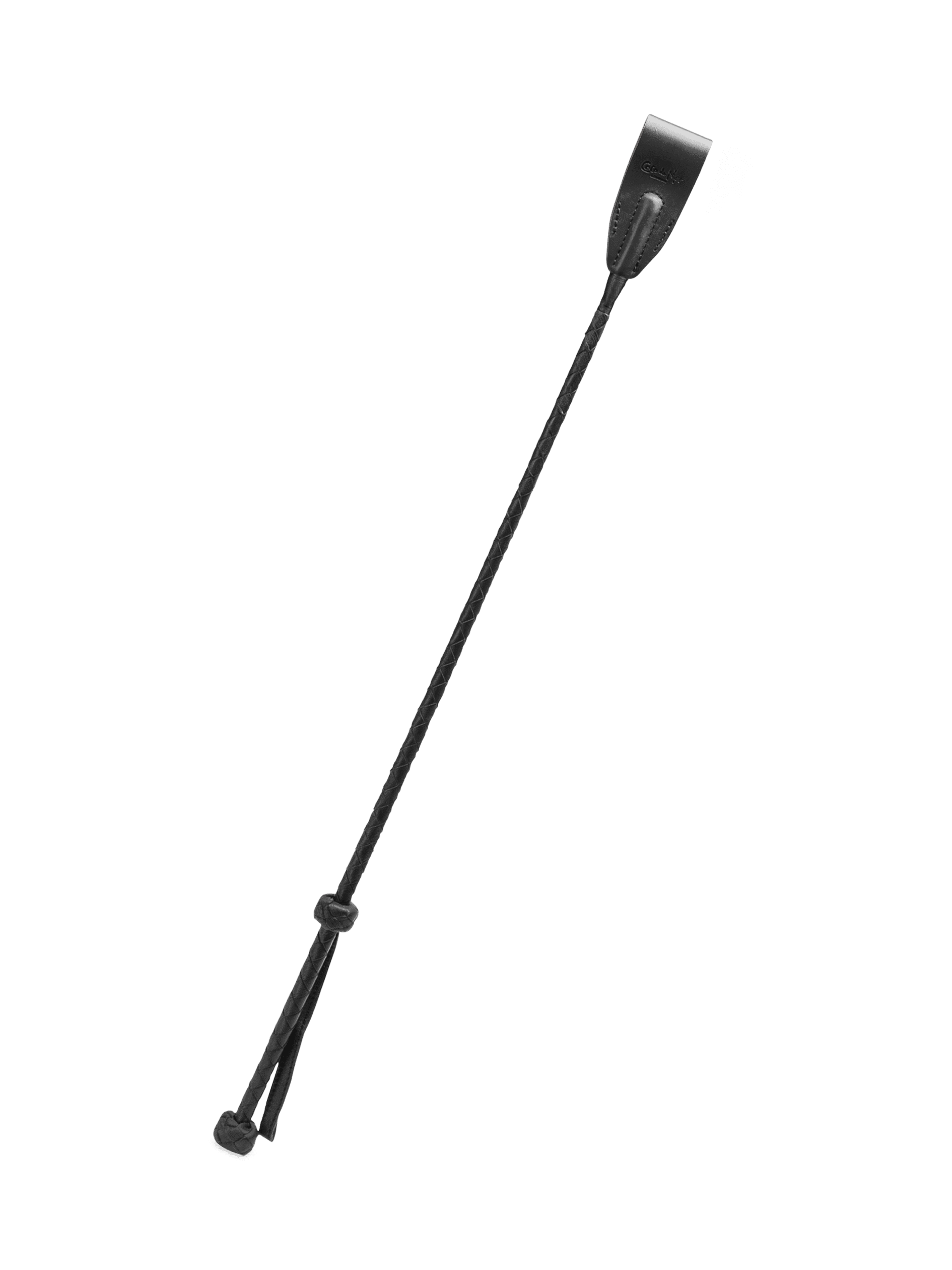 Coco de Mer Black Leather Riding Crop