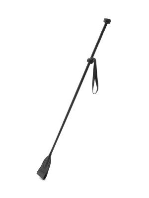 Coco de Mer Black Leather Riding Crop