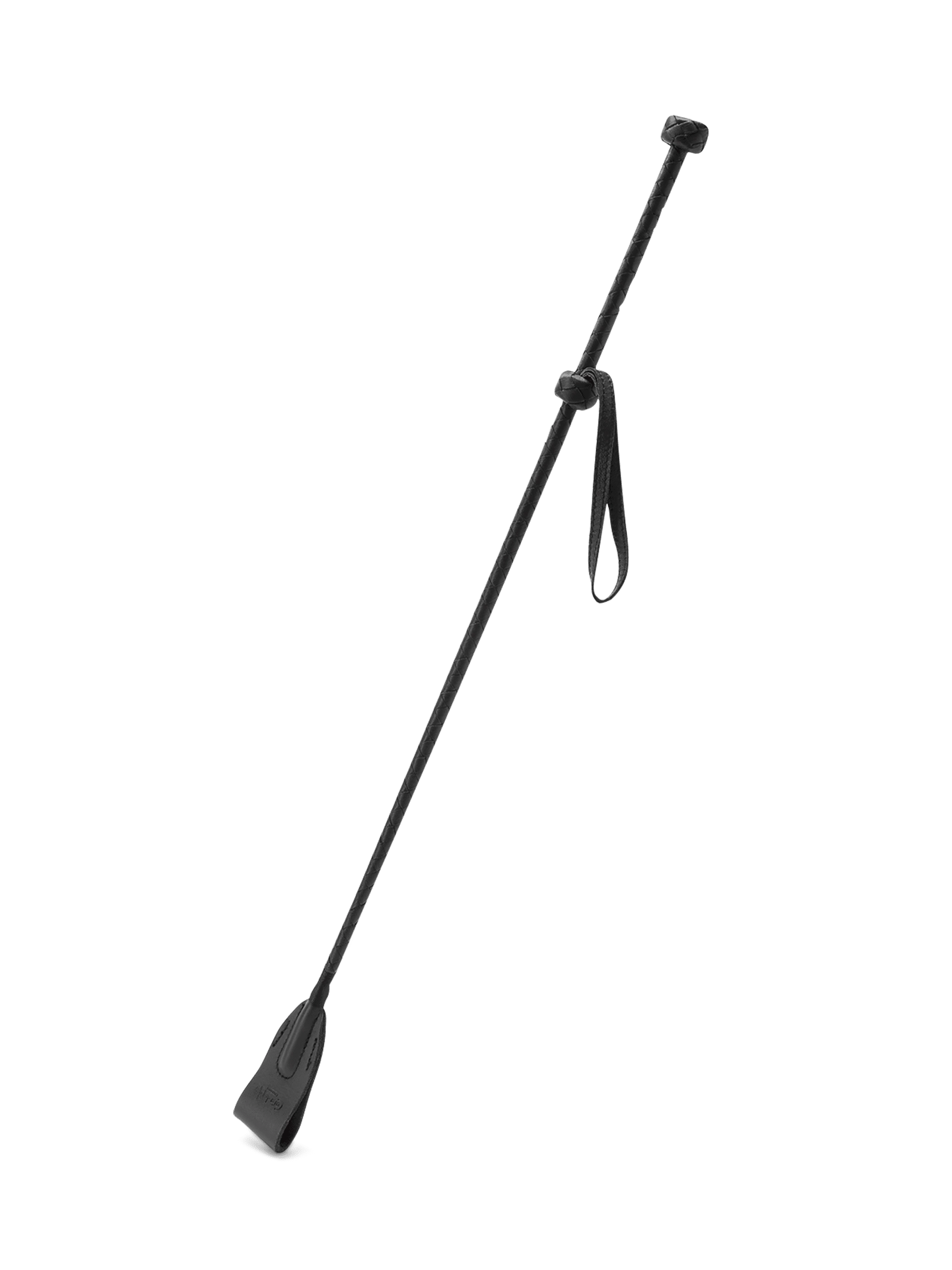 Coco de Mer Black Leather Riding Crop