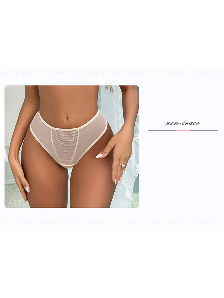 Contrast Color Mesh Push-up Underwire Bra Set