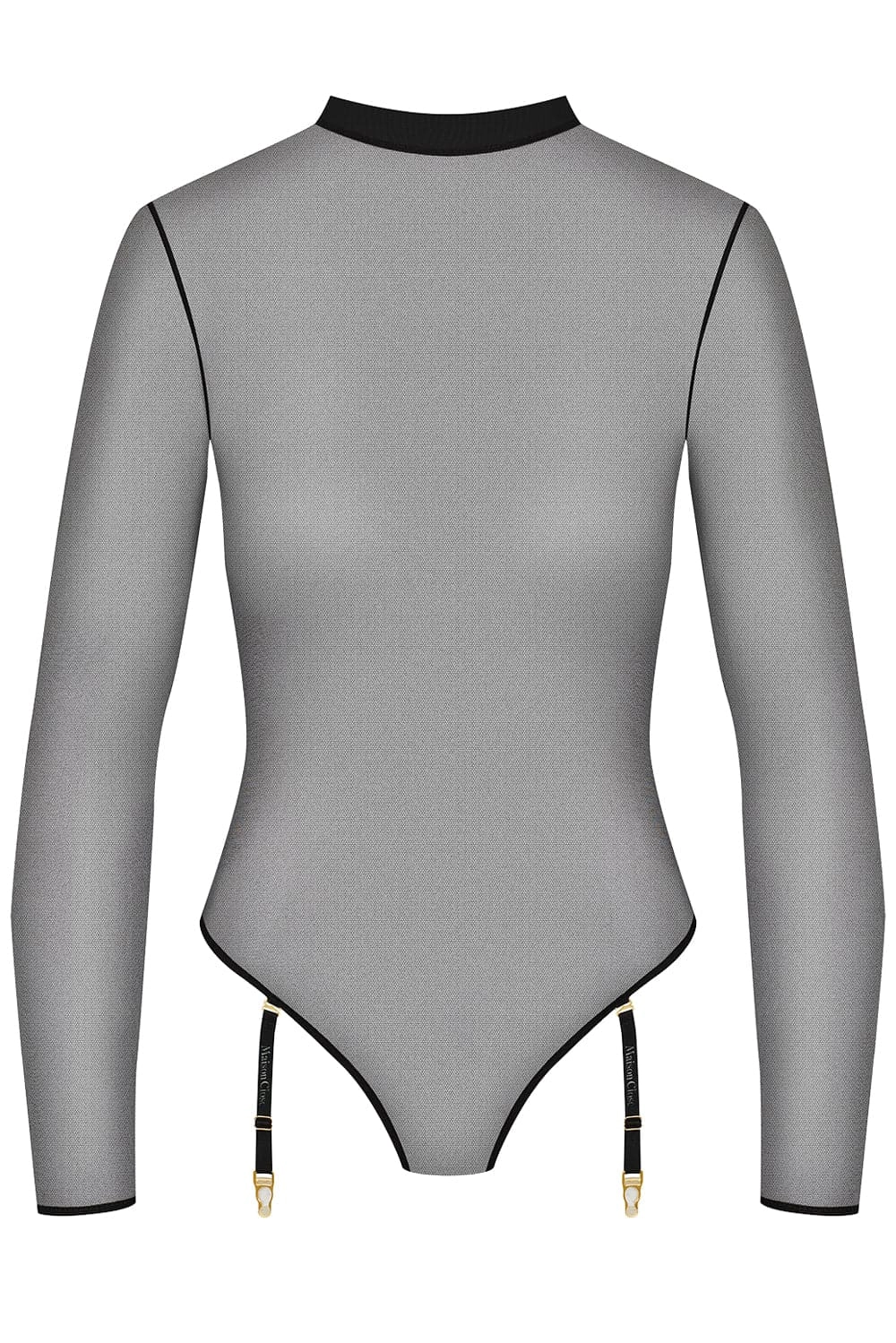 Corps à Corps Long Sleeved Thong Bodysuit Black