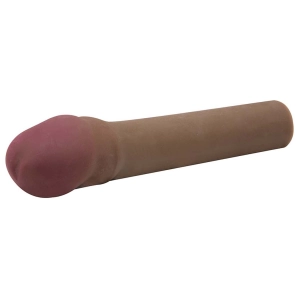 CyberSkin 2 inch Xtra Thick Vibrating Transformer Penis Extension - Dark