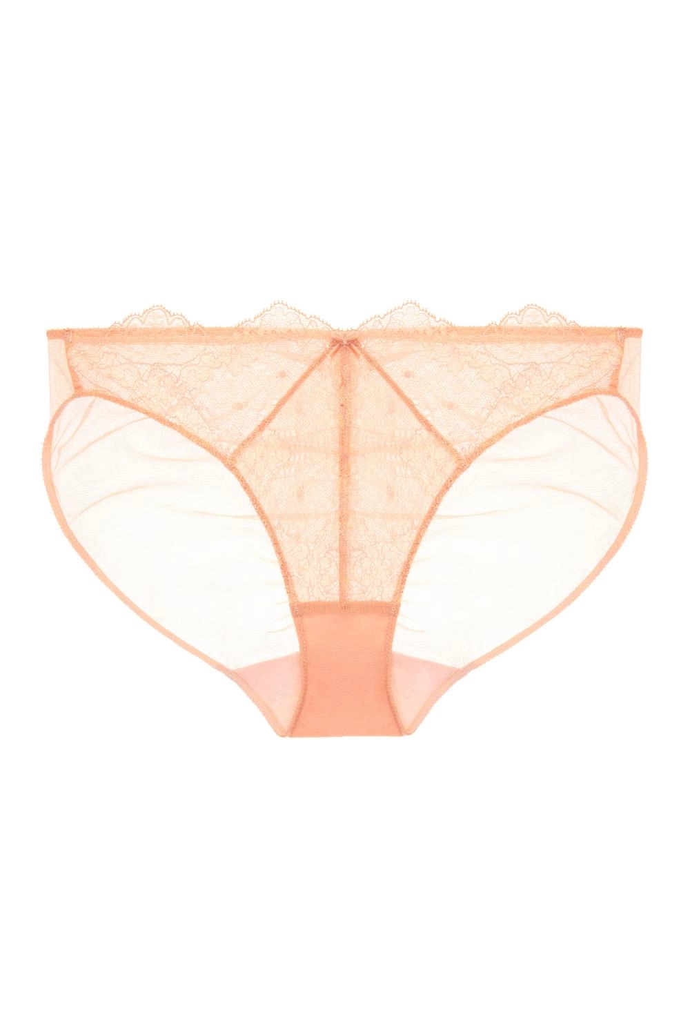 Dita Von Teese Lurex Lace Bikini Panty Vintage Peach