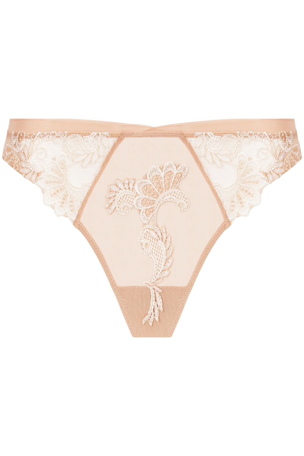 Dressing Floral Tanga Thong - Ambre Nacre