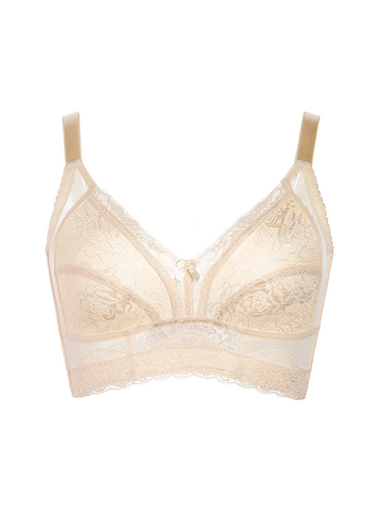 Elegant Lace Full Coverage Wireless Bra