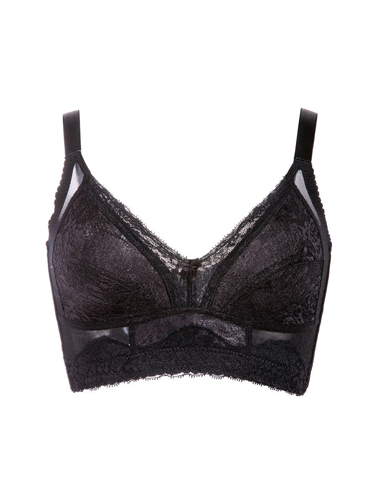 Elegant Lace Full Coverage Wireless Bra