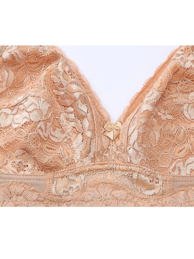 Elegant Lace Full Coverage Wireless Bra