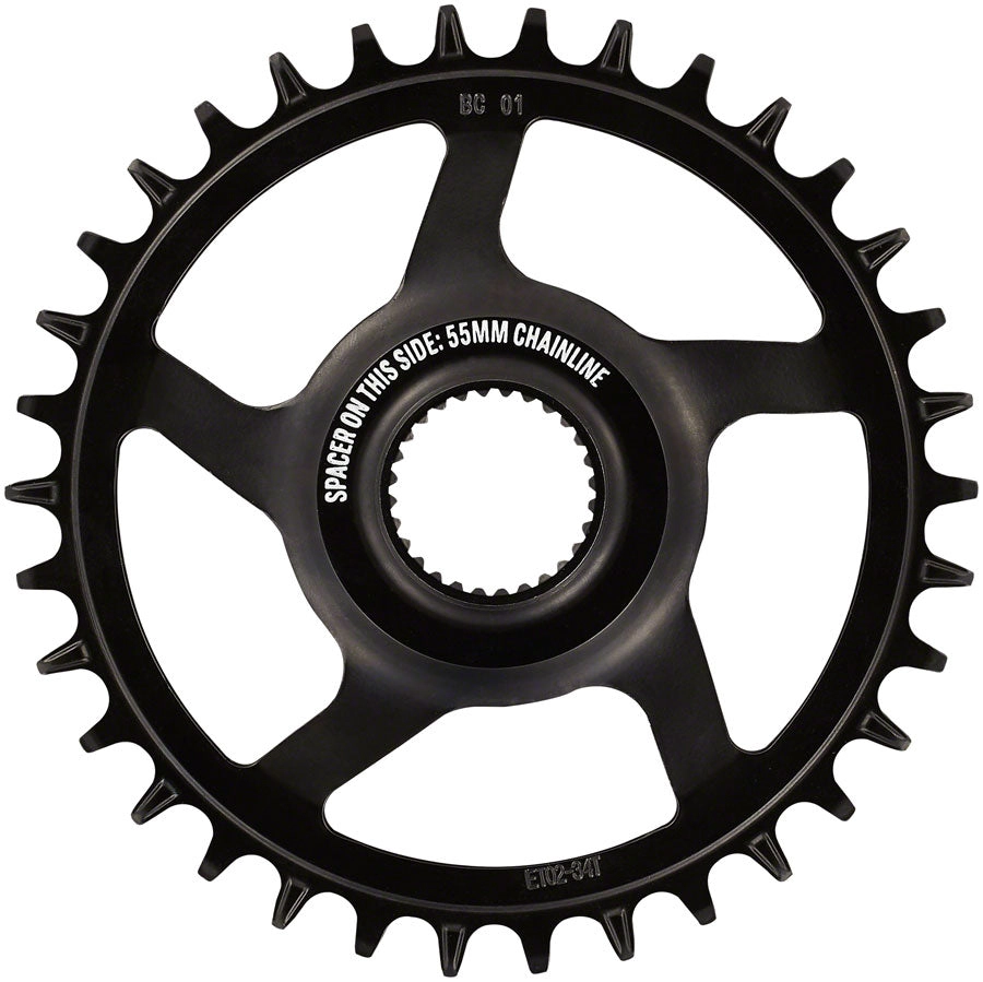 e*thirteen e*spec Steel Direct Mount Chainring - 34T, Bosch CX Gen4, CL 53/55 via Spacer, Black