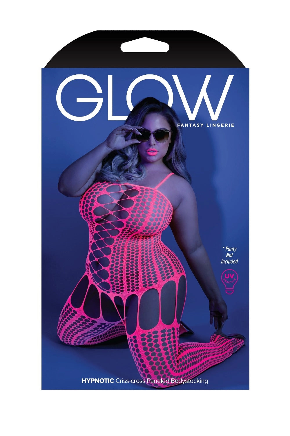 Fantasy Queen Glow Black Light Hypnotic Bodystocking Neon Pink