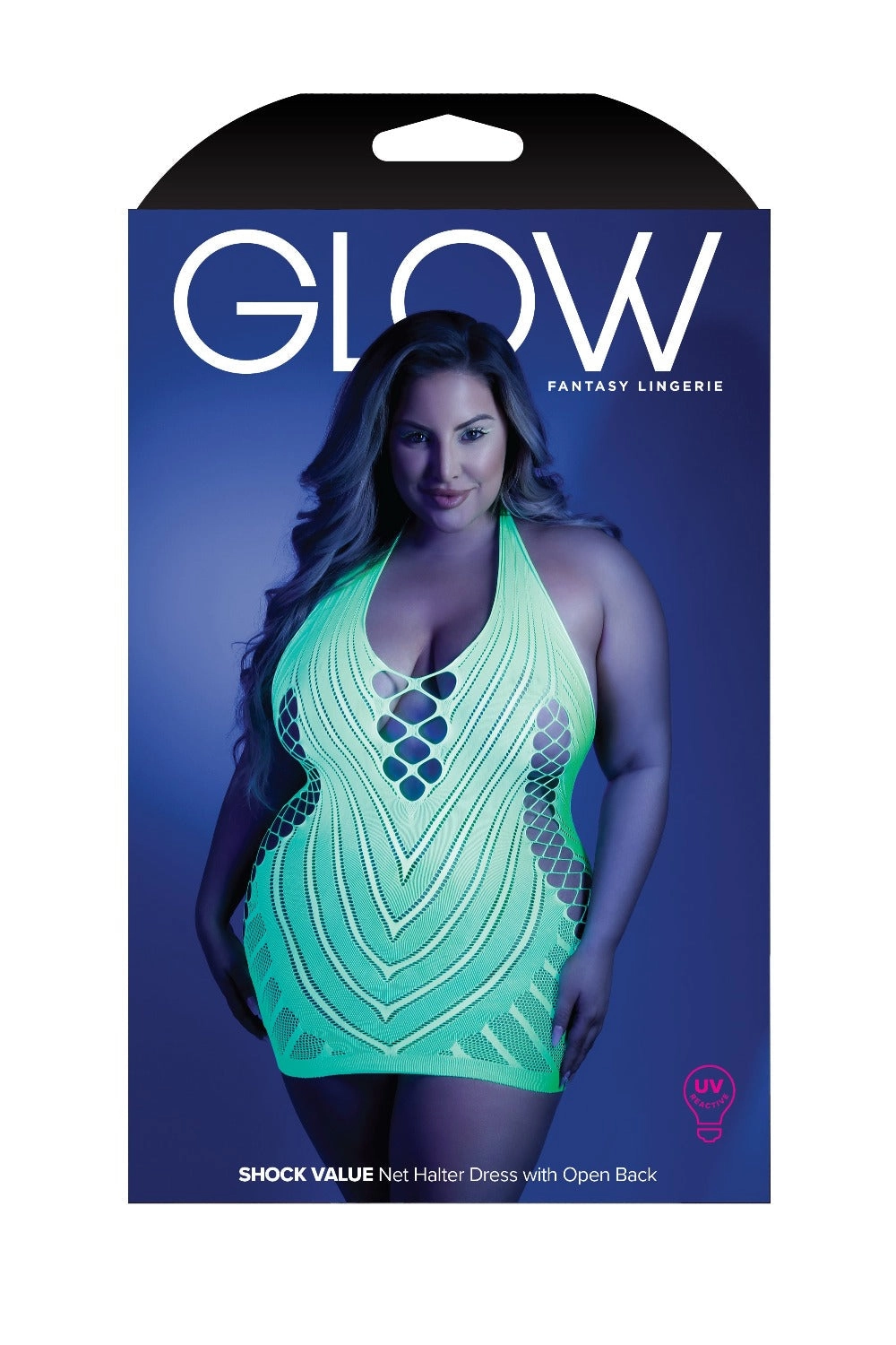 Fantasy Queen Glow Black Light Shock Value Dress Bodystocking Neon Green
