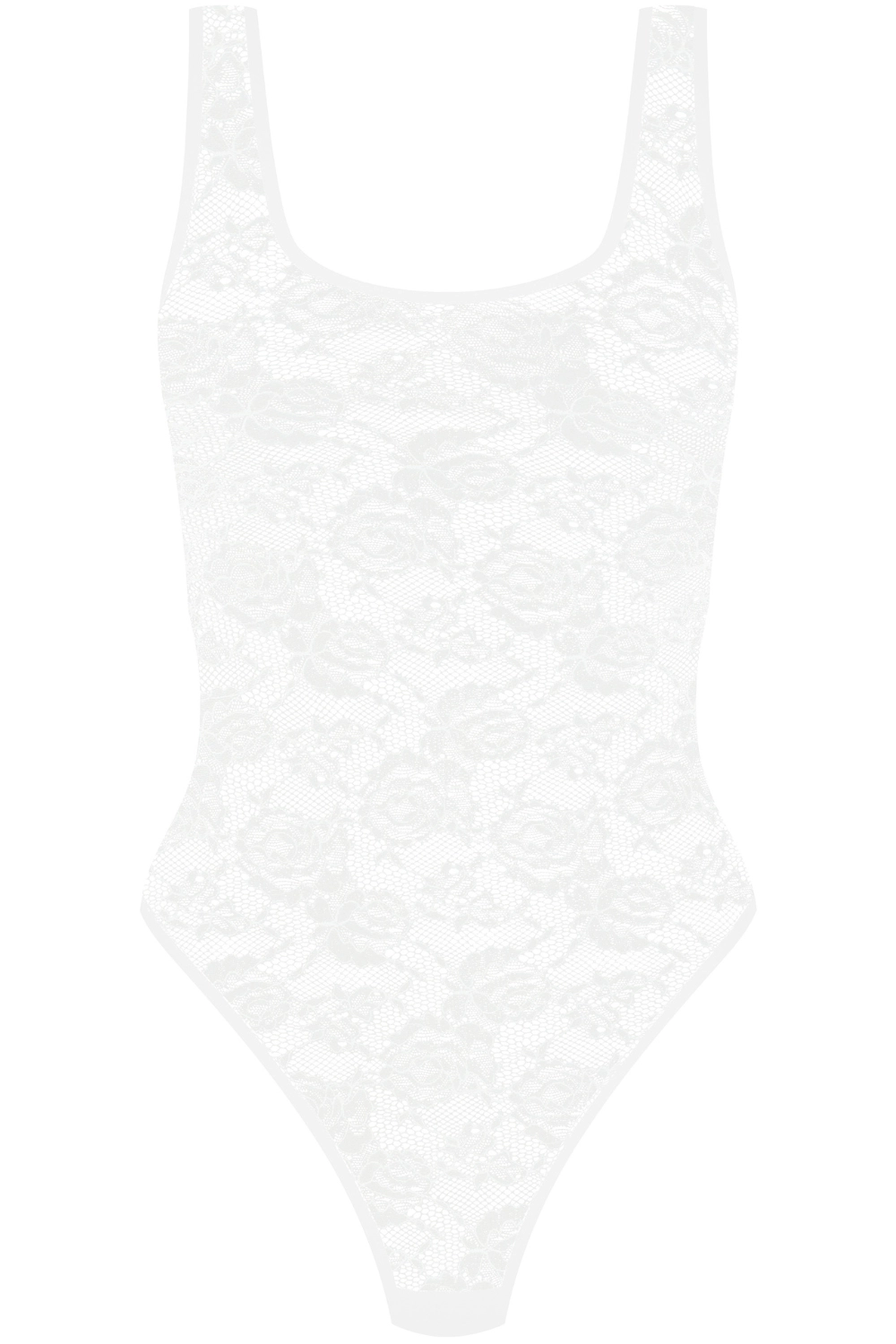Flashback Lace Open Back Thong Bodysuit White