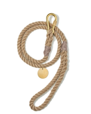 Found My Animal Standard Rope Lead Dark Tan Dog Leads