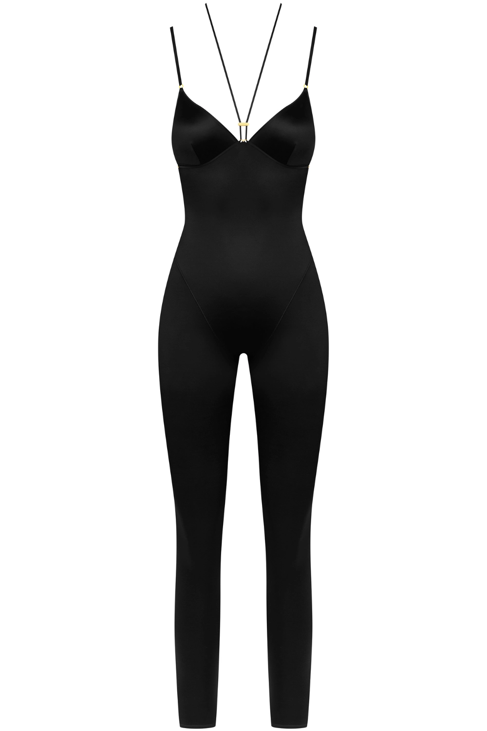 French Kiss Open Back Strap Jumpsuit Black