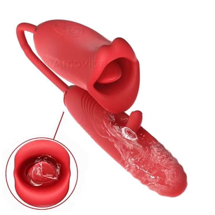 G Spot Flapping Vibrator with Kissing Function Vibrating Tongue