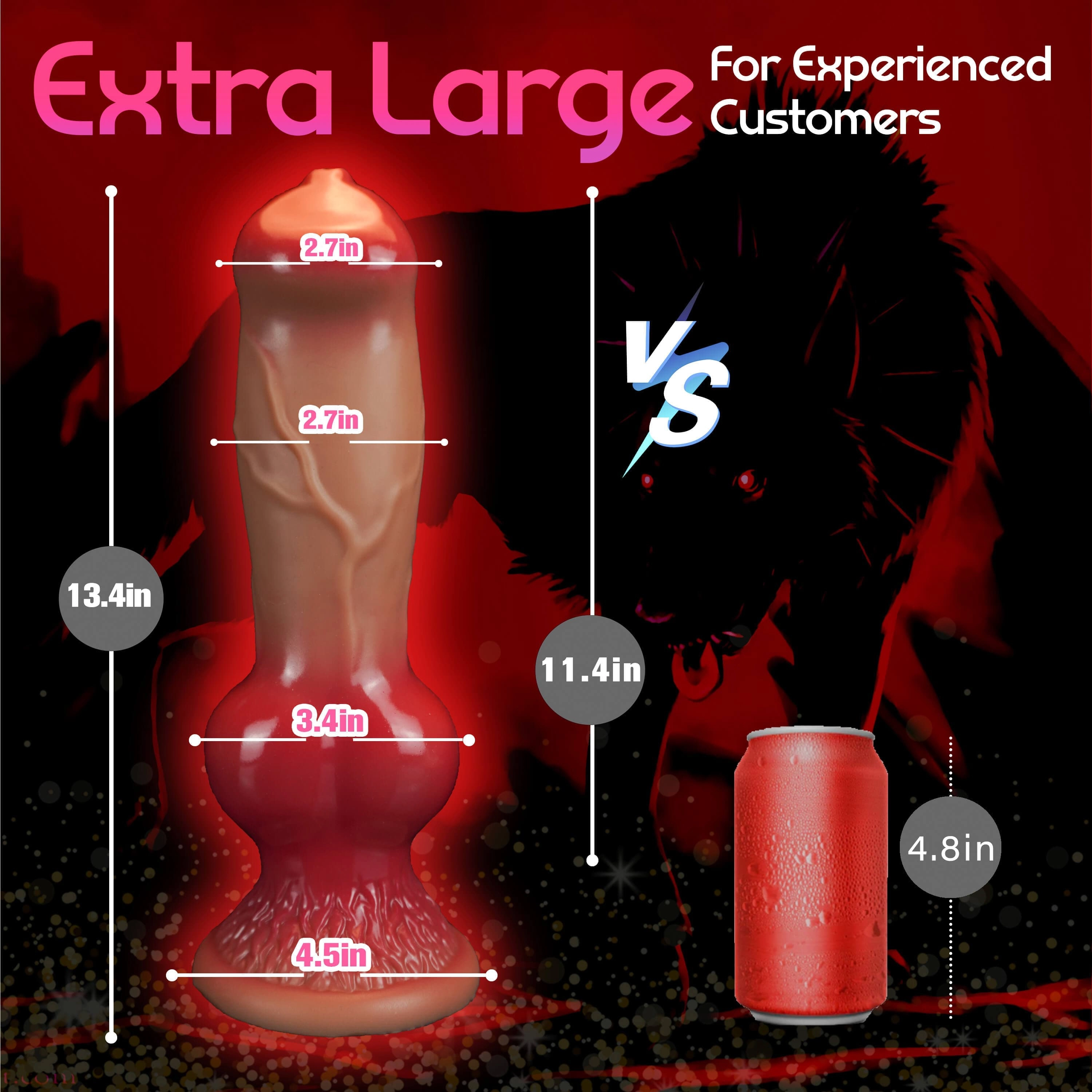 Garm 10.6/13.4 Huge Dildo With Realistic Look & Grain Design - Laphwing