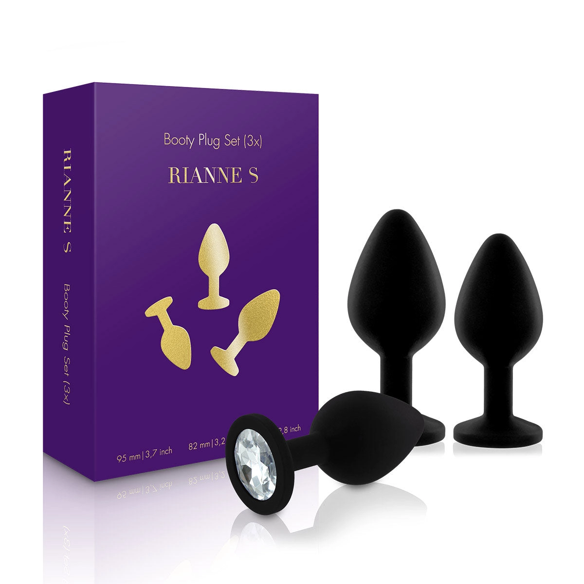 Gem Booty Plug Training Set in Black