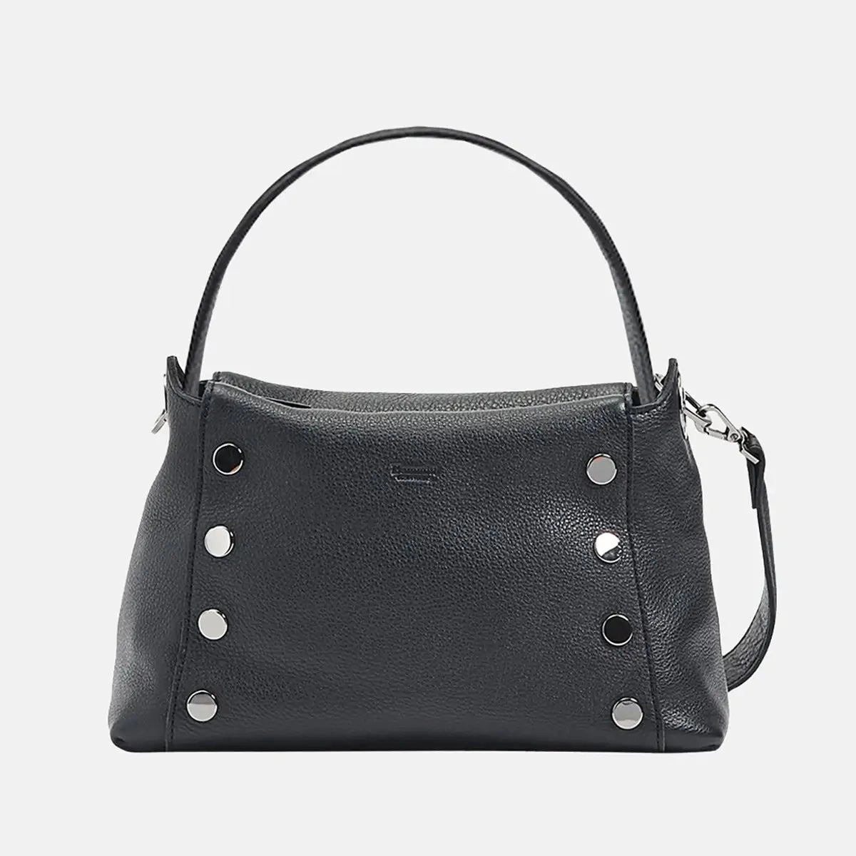 Hammitt Bryant Med Leather Shoulder Bag Black/Gunmetal