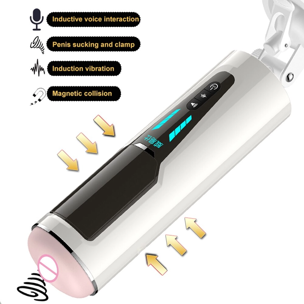 Hands Free Male Masturbator Cup Real 4D Artificial Vagina Pussy Penis Sucking Strong Vibrator for Men
