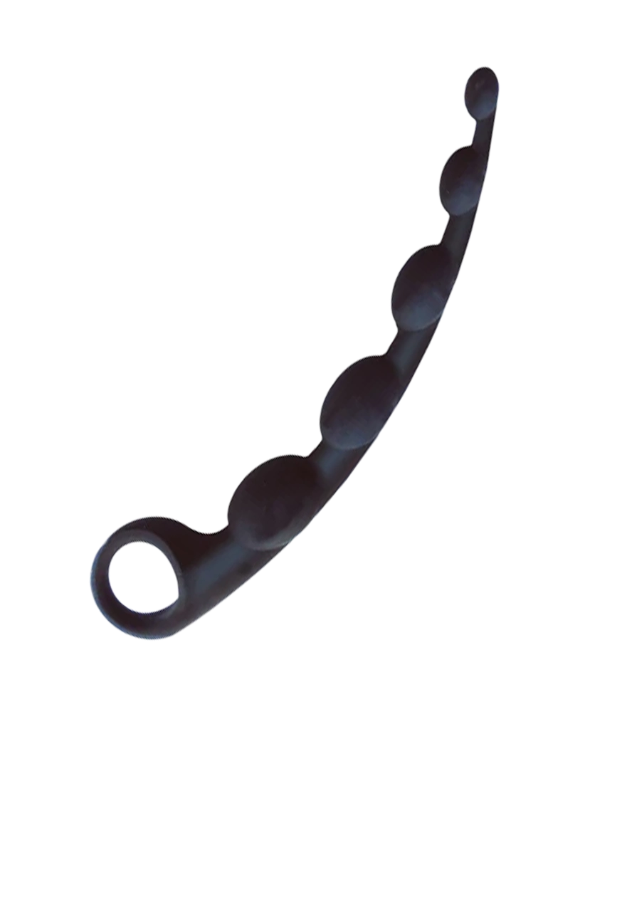 Icon Brands - The 9's - S-Curves Silcone Anal Beads, Black