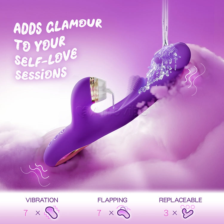 Innovative Flapping G spot Vibrator with Replaceable Silicone Sleeves for Tapping, Tickling & Licking Function