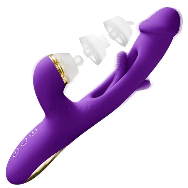 Innovative Flapping G spot Vibrator with Replaceable Silicone Sleeves for Tapping, Tickling & Licking Function