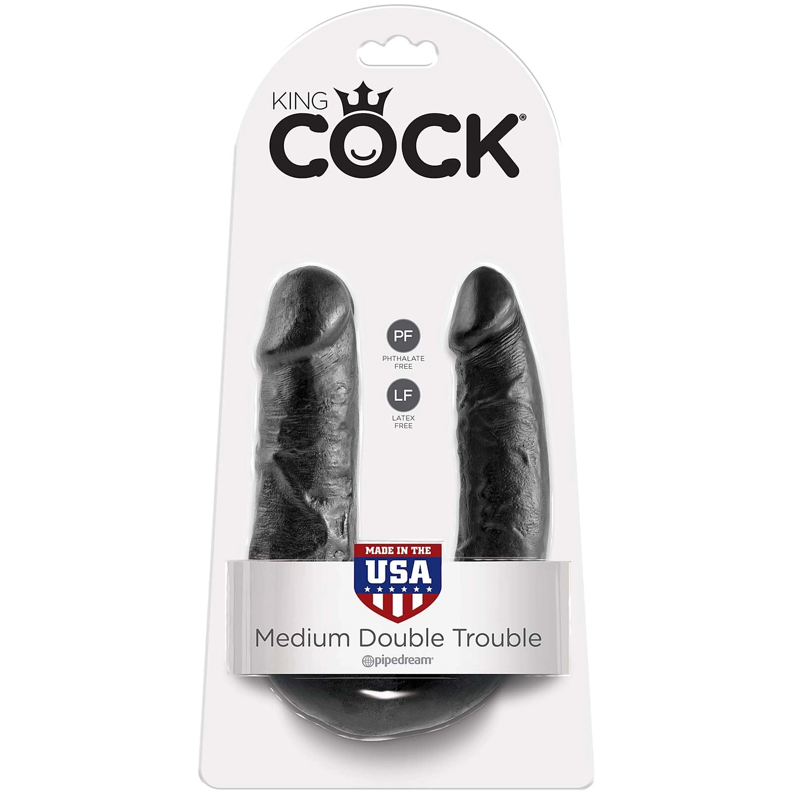 King Cock U-Shaped Medium Double Trouble - Black