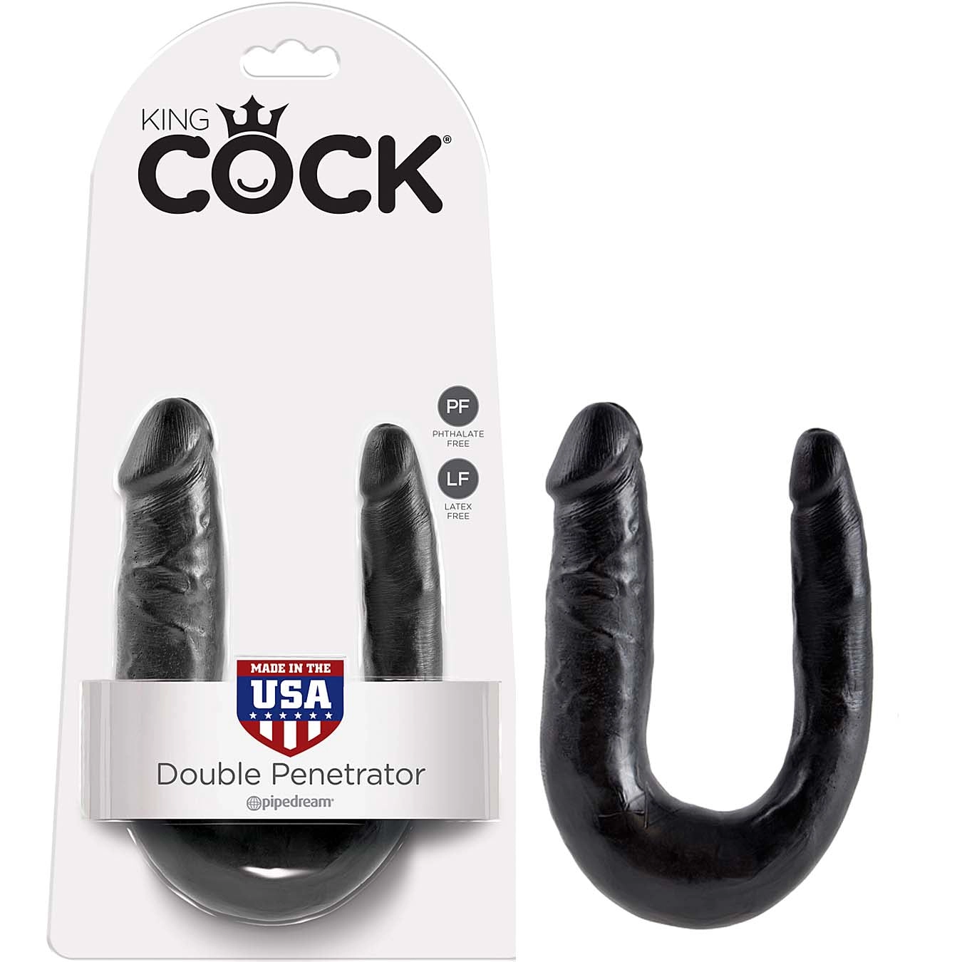 King Cock U-Shaped Small Double Trouble - Black