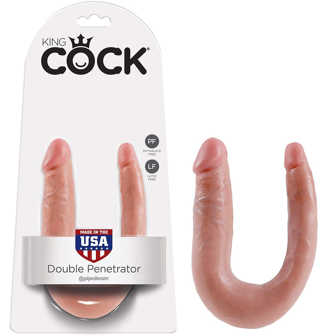King Cock U-Shaped Small Double Trouble - Flesh
