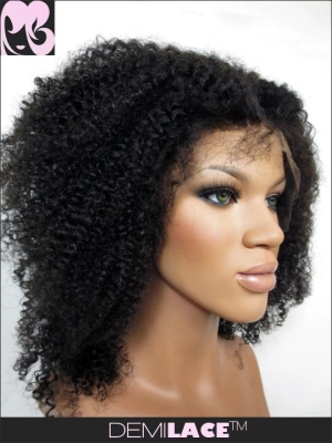 LACE FRONT WIG: Kiki Afro Kinky Curly Indian Remy